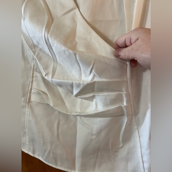 Talbots Top Faux Wrap White Blouse Side Zip Ruching NWT Women’s Petite 18WP 18 P - Picture 3 of 11